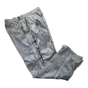 Vintage 1999 Hilfiger Athletics Y2K Sweatpants Side Zippers Silver Mens XL